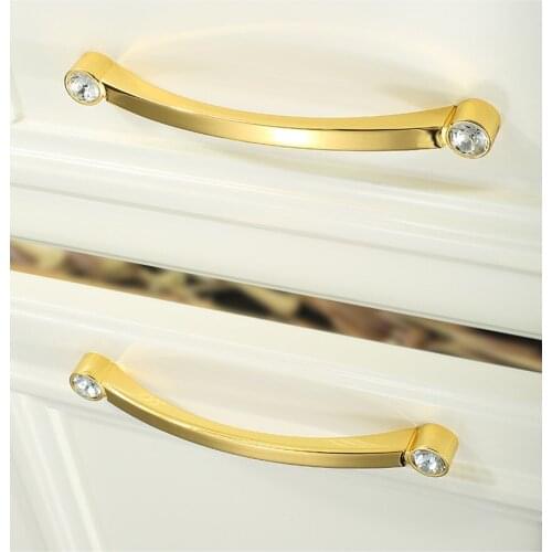 96 128160 192 simple fashion clear crystal chrome gold kitchen cabiner wardrobe wine cabinet furniture door handle pull knob