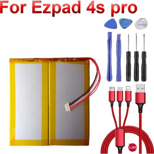 Battery for Jumper Ezpad 4s Pro Tablet PC New Li Polymer Rechargeable Accumulator Pack Replacement 5 Lines +USB cable+toolkit