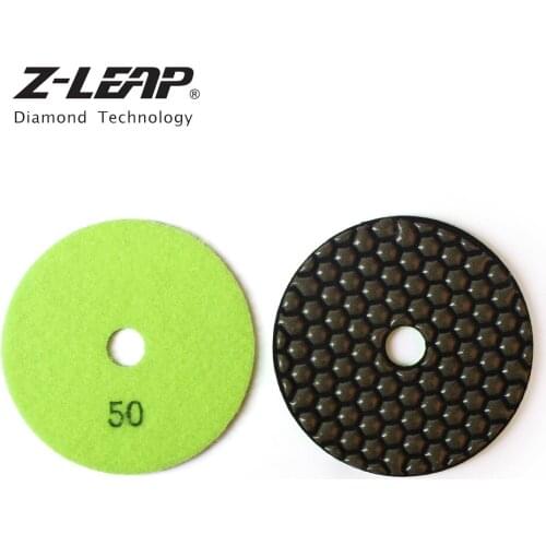 Z-LEAP 3PCS 4" Diamond Dry Polishing Pad 100mm Granite Concrete Marble Stone Flexible Abrasive Disc For Angle Grinder Polisher