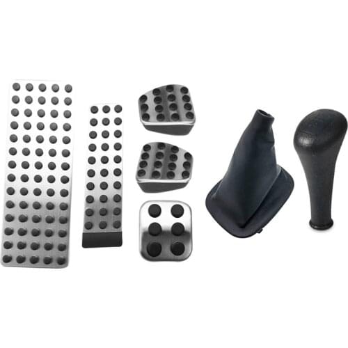 Car Accessories Brake Clutch Pedal Pad Covers with 5 Speed Gear Shift Knob Gaiter Boot Case Cover