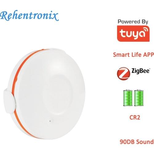 Tuya Battery Powered ZigBee Water Leakage Detector Flood Sensor Smart Life APP Alarm Notifications Scenario with Smart Valve