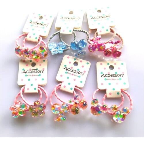 2PCS Shimmering Flowers Princess Lovely Headwear Kids Elastic Hair Bands Cartoon Children Ropes Girls Accessories Baby Headdress