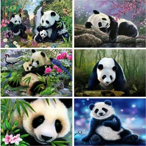 EverShine Panda Diamond Painting Drill Square Cross Stitch Diamond Embroidery Animals Mosaic Sale Rhinestones Art Wall Decor
