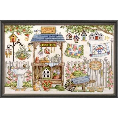 Fishxx Cross Stitch C821 Rural Style Home Sewing Kit Bird Home Hand Embroidery Painting