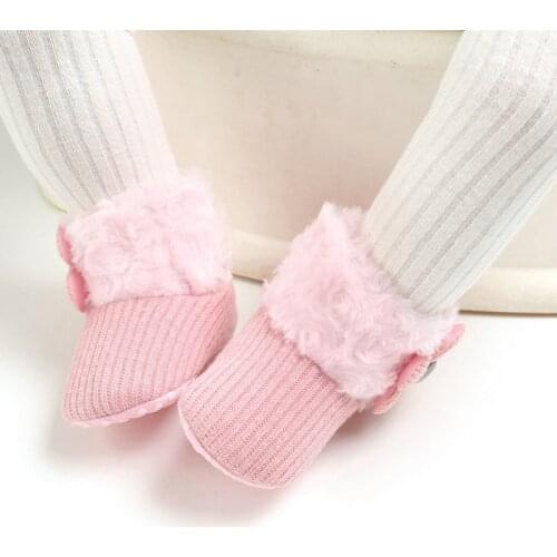 Cotton Knitting Boots Casual Shoes First Walker Non-slip 0-18M Newborn Baby Boy Girl Flower Boots Soft Sole Shoe
