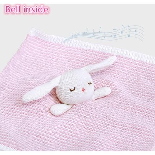 Cotton knitted Baby soft soothing towel snuggle blanket bunny Security toys rabbit pacify towel newborn teether appease blanket
