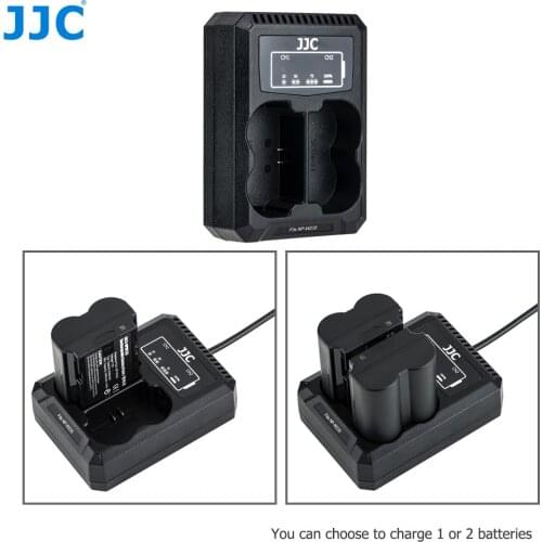 JJC USB Dual Battery Charger for Fujifilm NP-W235 on Camera Fuji Fujifilm X-T4 XT4 Portable Power Travel Charger
