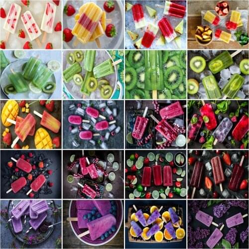 HUACAN 5D DIY Picture By Numbers Fruit Landscape Wall Art HandPainted Unique Gift Paint By Number Summer Childrens Room Decor