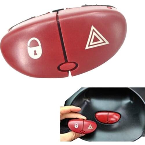 1 Pcs Red Hazard Warning Flasher Switch Dangerous Light Switch Button for Peugeot 206 207 Citroen C2 6554L0 96403778JK