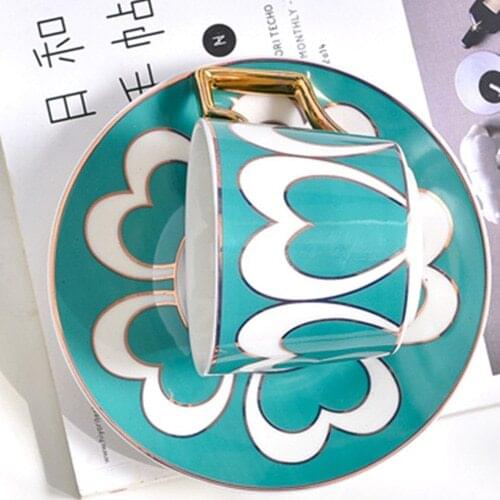 Bone China Coffee Cup Sets Colorful Flower Ceramic Tea Cups And Saucers British Office Teacup Porcelain Nice Gift