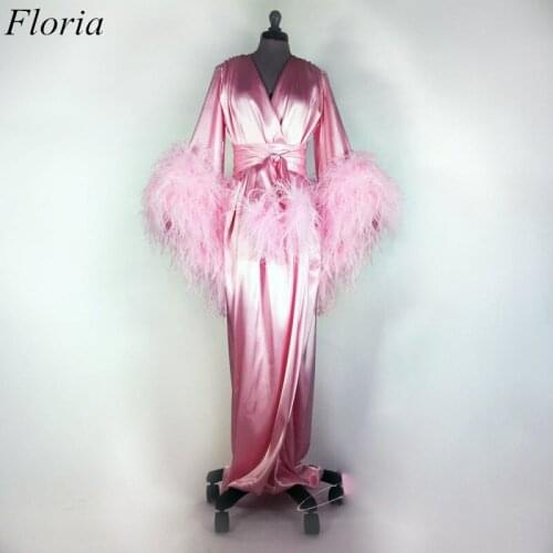 Wholesale Pink Plus Size Prom Dress Arabic Vestidos De Fiesta Dubai Dance Cocktail Party Gowns вечернее платье Feathers Robe