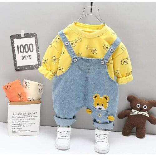 0-4Years New Spring Autumn Infant Boys Clothes Set Toddler Girls Cartoon Tops +Pants Kids Casual Outfits Baby Cotton Clothing