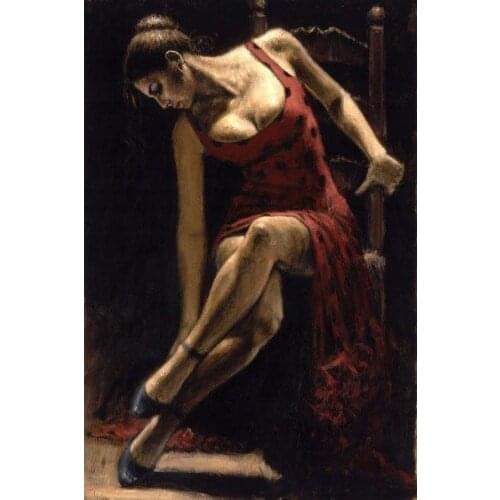Best oil portaits Dancer on the Chair Female artwork on canvas Hand painted woman painting for room decor