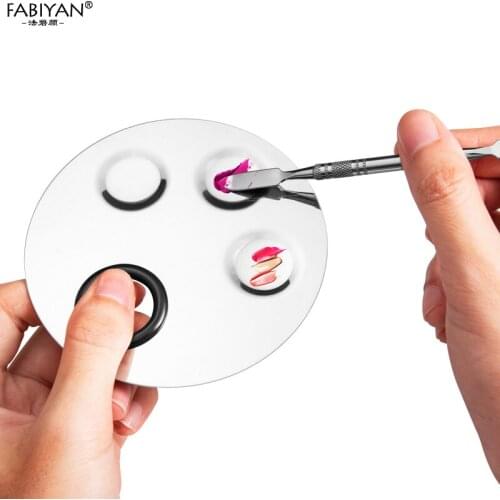 Manicure Makeup Paint Tool Palettes Nail Art UV Gel Stainless Steel Palette Spatula Set Eyeshadow Foundation Mixer Rod 4 Holes