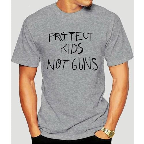 Fashion Men T shirt Miley Cyrus Protect Kids Not Guns Shirt 100% Cotton-2132D