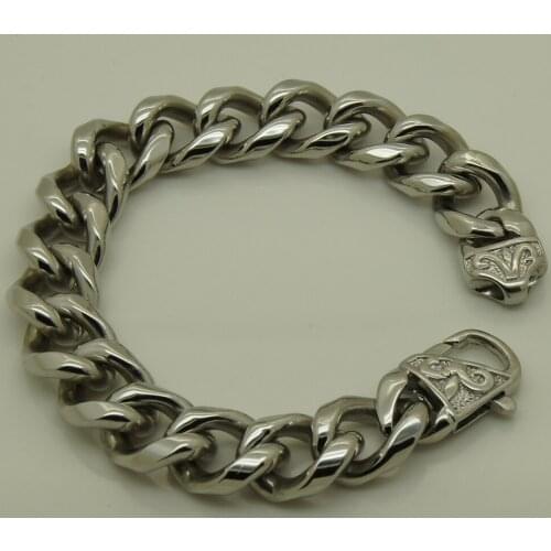 Cool men/boys stainless steel chain bracelet men jewelry bracelets bangles & punk