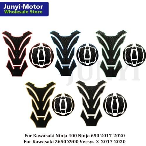 Fuel Tank Pad Gas Cap Cover Sticker Grip For Kawasaki Ninja 650/400 Z650 Z900 Versys-X 300 2017 2018 2019 2020 Protector Decal