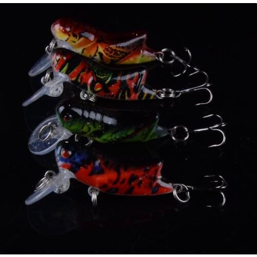 4pcs 4cm 3.2g Grasshopper insect Fishing Lure Flying Wobbler Lure hard bait Lifelike Artificial bait Bass Swimbait pesca 3D Eyes
