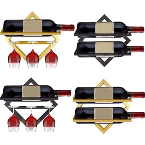 1Pc Wine Glass Holder Wall Mounted Drinks Bottle Rack Kitchen Upside Down Cups Storage Shelf Household Cabinet Bar Hanging Stand