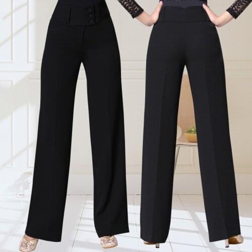 New Black Latin Dance Pants Women Ballroom Dance Pants Rumba Tango Waltz Dancing Costumes Latin Dance Competition Dress DQS4664