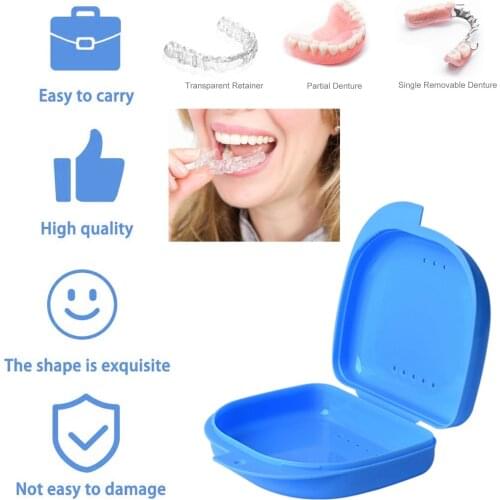 Orthodontic Denture Mouth Guard Storage Box Oral Care Case Retainer Box Air Vent Holes Dental Teeth Retainer Container Case