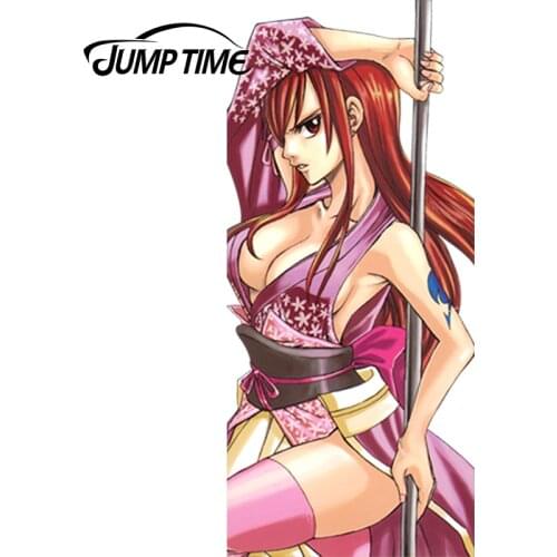 JumpTime 13cm x 5.8cm Sexy Car Sticker Fairy Tail Anime Girl Beauty Erza Scarlet Vinyl Decal Waterproof Car Styling