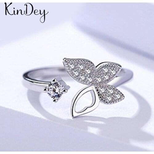 Romantic Open Crystal Butterfly Ring for Women Vintage Boho Knuckle Party Rings Gothic Punk Jewelry Gifts for Girls 2021