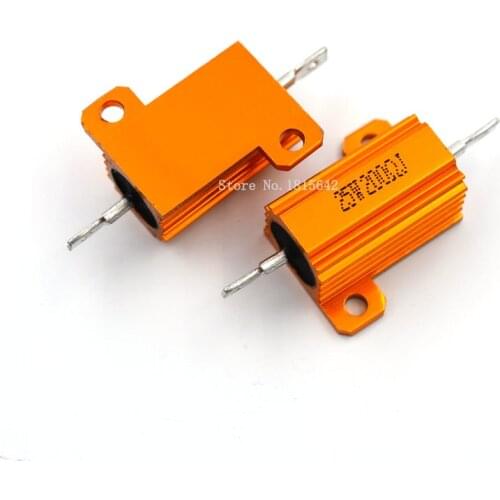 RX24 25W 200R 200RJ Power Metal Shell Aluminium Gold Resistor 25Watt 200 ohm Power Heatsink Resistance Golden Heat Sink Resistor