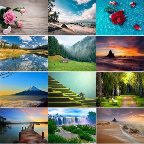 DIY Beautiful Mountain Decoration Diamond Embroidery Painting Full Drill Cross Stitch Kit Handmade Crystal Craft Gift