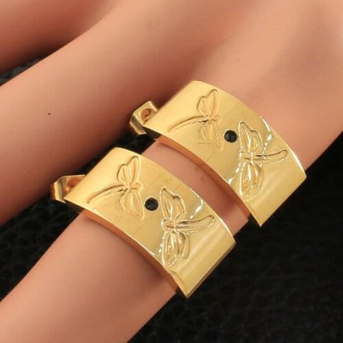 Fashion Stainless Steel Jewelry Stud Earrings For Woman & Girl Party Gift Free Shipping Joyas Store ERYZ055