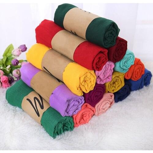 2021 Cotton Linen Scarf Women Designer Luxury Spring Winter Warm Scarfs Pashmina Hijabs Scarves Shawls Wraps Foulard Headband