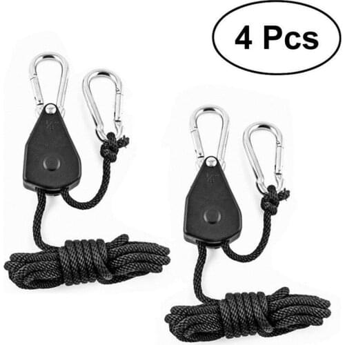 4pcs 1/8 Inch Heavy Duty Adjustable Grow Light Ratchet Rope Hanger Yoyo for Grow Light Fixtures Gardening