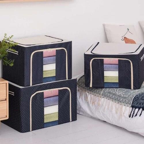 Fabric Foldable Storage Clothes Box Oxford Quilt Blanket Organizer Non-woven Wardrobe Finishing Storage Bag Toys Storage Box