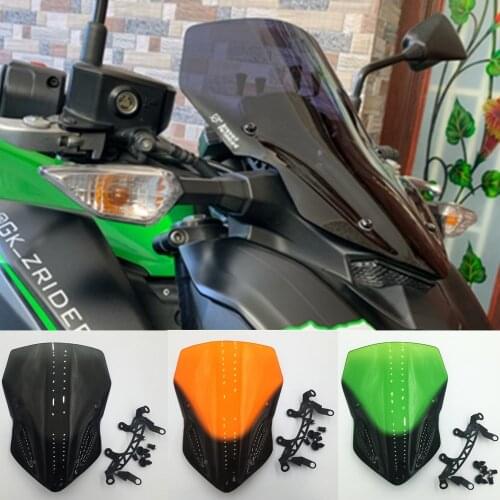 Smoke Black High Quality For Kawasaki Z900 Windshield Windscreens Air Wind Deflector MOTO New Fit Ninja ZR900 2017 2018 2019