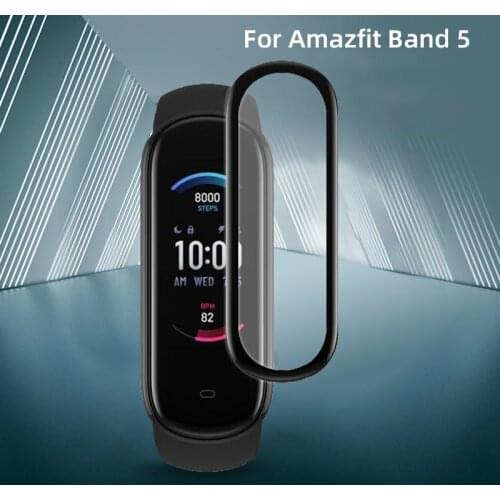 3D Soft Fibre Glass Protective Film Cover Full Curved Scratch-resistant For Huami Amazfit Band 5 Screen Protector Case