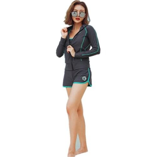 2020 Couples Mounted Ladys Surf Rash Guard Five Piece Swimsuit Sexy UV Protect Swimwear