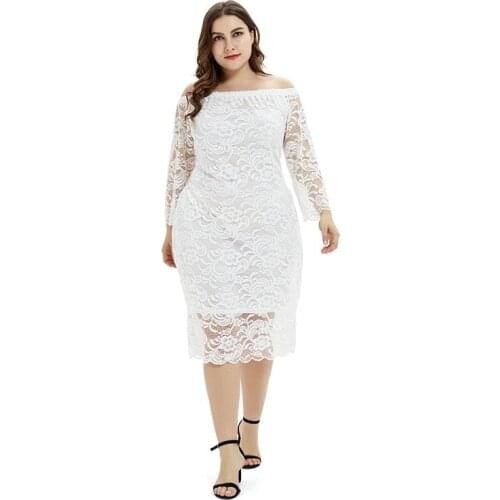 Xl-4xl Summer WomenS Dress 2021 White Dress Long Vintage Maxi Party Beach Women Dresses Light Prom Large Plus Size Curv Lace