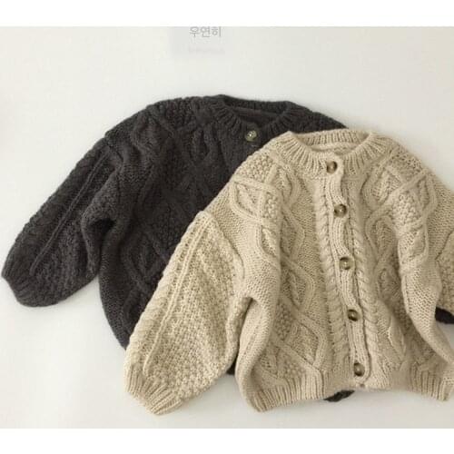 2021 Spring Autumn Korean Style Baby Boys Girls Sweater Mohair Children Cardigan Kids Winter Outerwear Coat