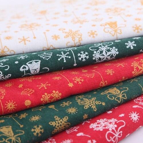 20x20cm 10PCS Christmas Festival Decoration Snowflake Bells Patchwork Cloth DIY Handmade Sewing Fabric Garment Dolls Material