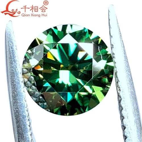 5-14mm cheapest green color with a little yellow light Round Brilliant cut moissanites loose stone