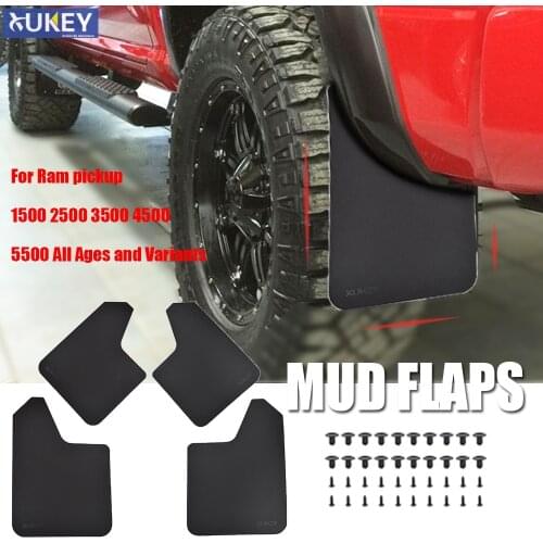 4Pcs Mud Flaps Mudflaps Splash Guards Fender Flares For Dodge Ram pickup 1500 2500 3500 4500 5500 4000 NightRunner Trucks 4x4