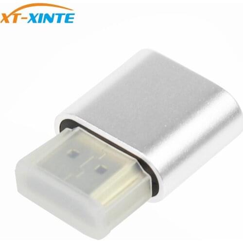Silver Virtual Display Adapter Dummy Plug 1.4 DDC EDID Headless Ghost Display Emulator Fit Headless-4K 1920x1080@60Hz
