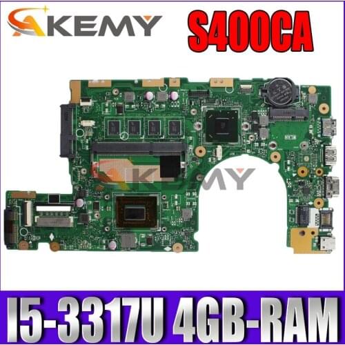 Akemy S400CA Laptop motherboard for ASUS VivoBook S500CA S400C S500C original mainboard 4GB-RAM I5-3317U
