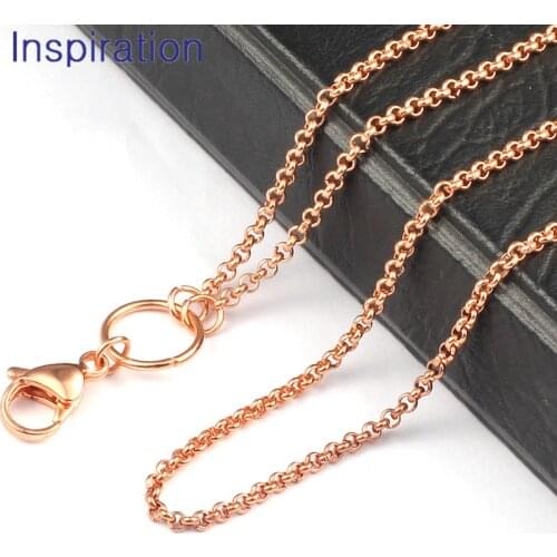 2.3mm Thickness Stainless Steel Chain Necklace with Lobster Clasps And Circle fit Pendant Necklace 5 Color Designs 18'' - 32