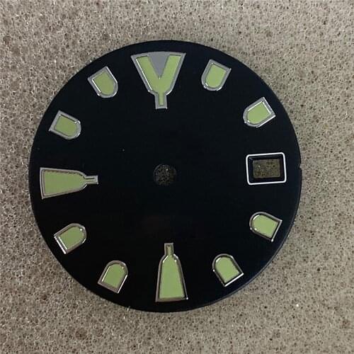28.5mm Watch Dial for NH35 Movement C3 Green Luminous Single Calendar Dial for SKX007/009 SBBN033/SBDX017 Modified Parts