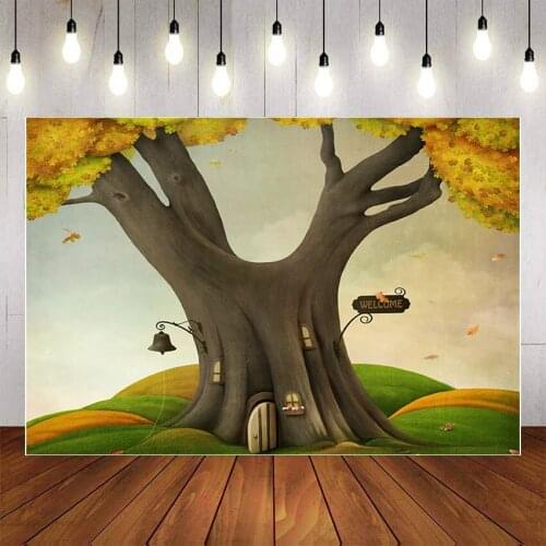 Mehofond Photography Background Dreamy Forest Fairy Tales Trees Grass Newborn Birthday Party Portrait Backdrop Photo Studio Prop