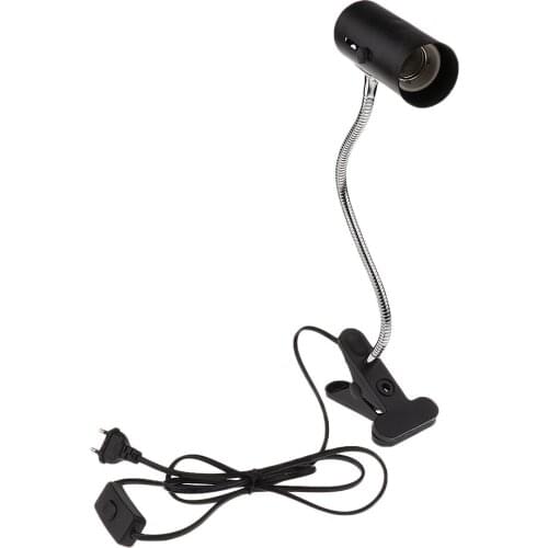 Gooseneck Reptile Ceramic Heating Light Bulb Clip Lamp Holder E27 EU Plug Ceremic Light Bulb Holder UVB Bulb Light Holder