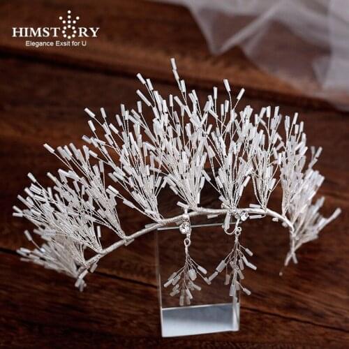 HIMSTORY New Super Fairy Crystal Vine Soft Hair Crown Bride Headdress Handmade Wedding hairband bride hair Accessories