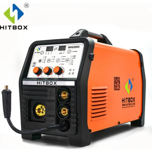 220V HITBOX Mig Welder MIG200 ARC MMA Semi-automatic Welding Machine Digital C02 Gas Welder With Tig Torch