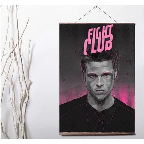 Fight Club Art Print canvas Poster Canvas Scroll Painting with wood
